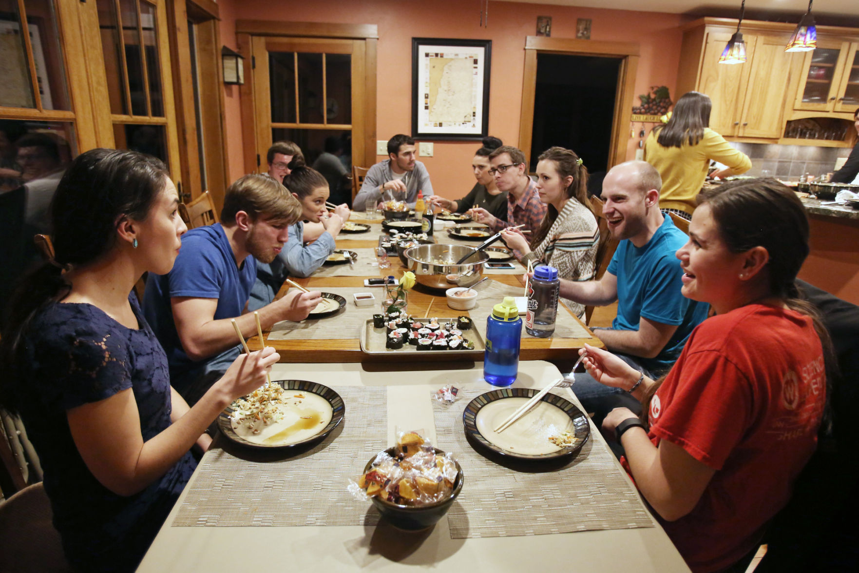 Everyone sitting at the table